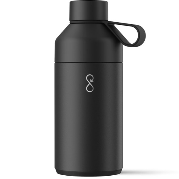 Close-up of the eco-friendly insulated water bottle showing the dual-opening lid.