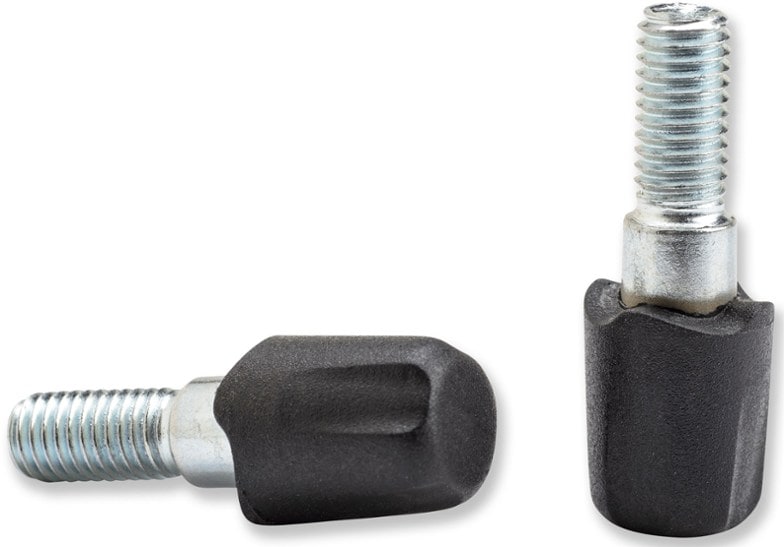 Close-up of Black Diamond trekking pole rubber tips showcasing their durable design and grip.