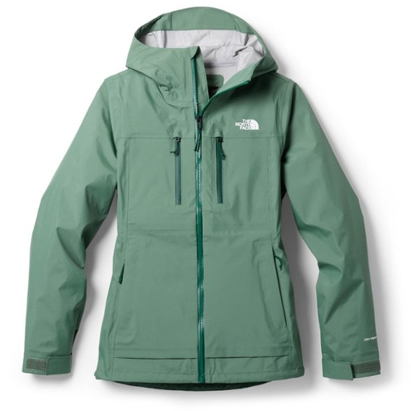 Terrain Vista 3L Women's Waterproof Jacket in action on a hiking trail, showcasing its breathable outdoor design.