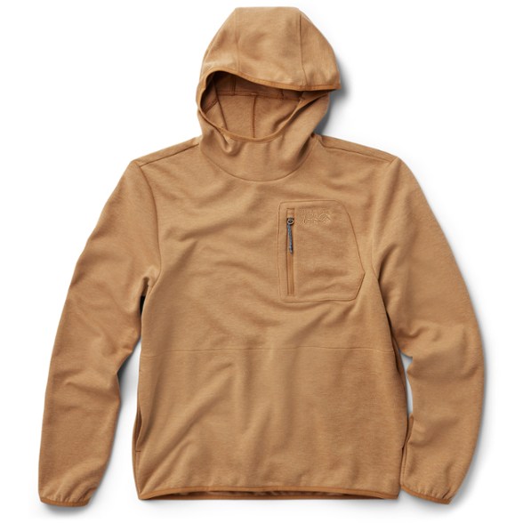 Front view of Summit Performance Men's Mountain Hoodie, showcasing the four-panel hood and secure zip pocket.