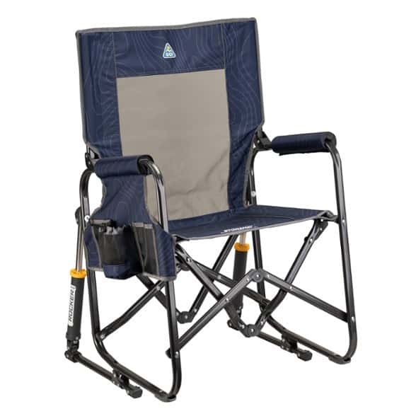 Comfort Roving Rocker Chair at a picnic, highlighting its portability and comfort.
