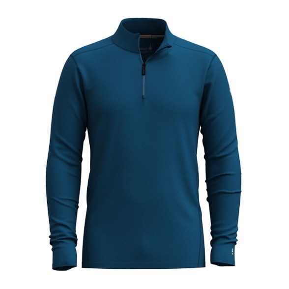 Front view of Smartwool Elite Merino quarter-zip top showing sleek fit and zipper detail