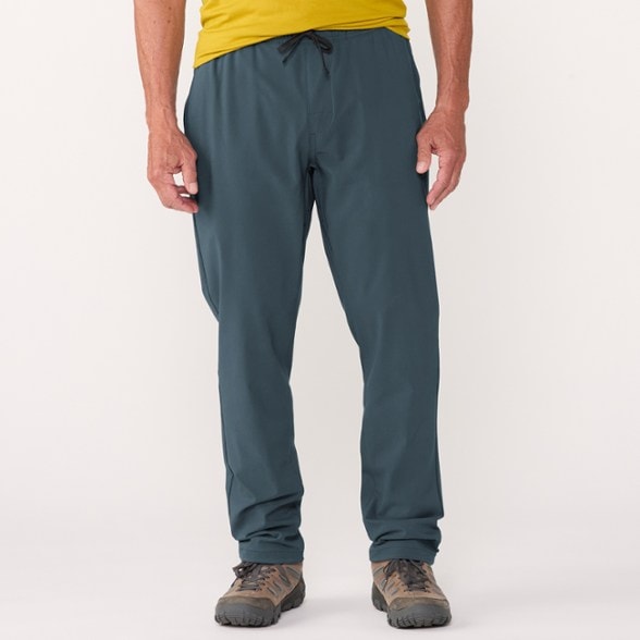 Eco-Friendly Wonderland Rocks Pull-On Pants displayed in a natural outdoor setting, showcasing their lightweight and breathable fabric.