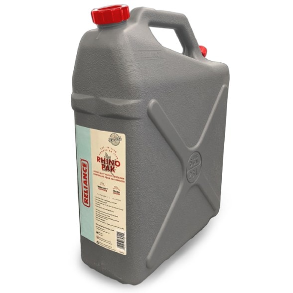 Side view of the EcoCore Rhino-Pak Explorer Jug showing its slim profile for easy storage with your camping gear