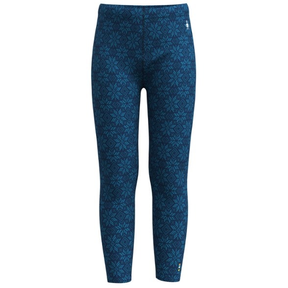 Smartwool Kids' Classic Merino Thermal Bottoms displayed in a snowy landscape.
