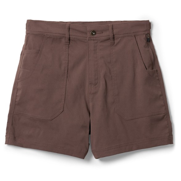 Front view of women's hiking cargo shorts showcasing pockets and fabric texture.