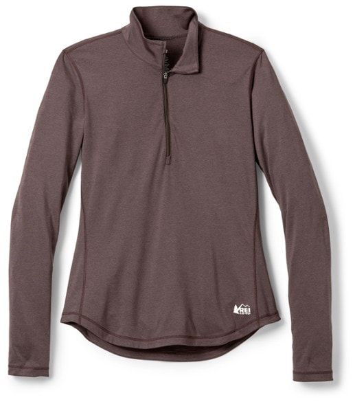 Women's lightweight half-zip activewear top from the front, perfect for outdoor activities.