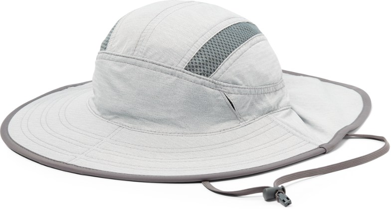 Side view of Ultimate Outdoor Adventure Hat on a hiker, showing the adjustable strap and ventilation.