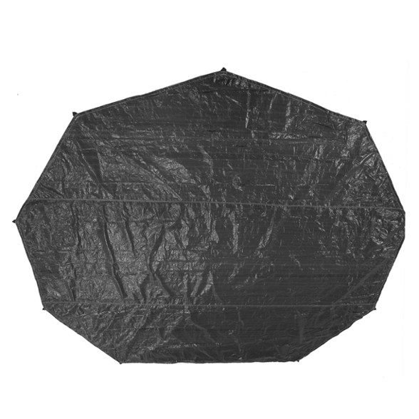 Regatta 10' footprint laid out under a bell tent showing its fit and coverage.