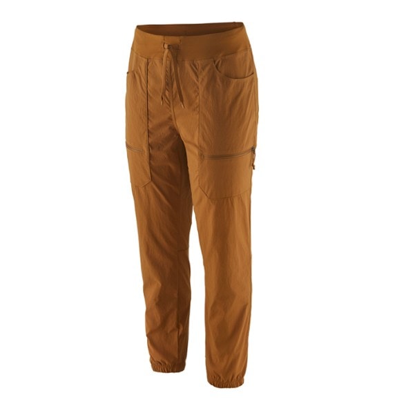 Eco-Friendly Women's Hiking Jogger Pants from the side, showcasing their sleek design and functional pockets.