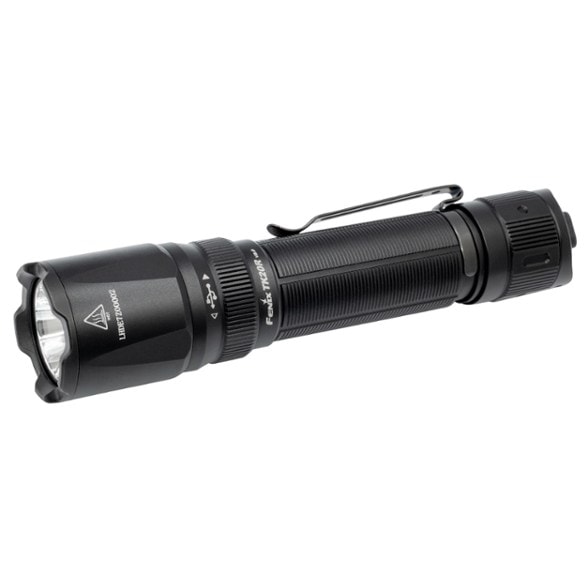 Fenix TK20R V2.0 flashlight showing USB-C charging port and rugged design