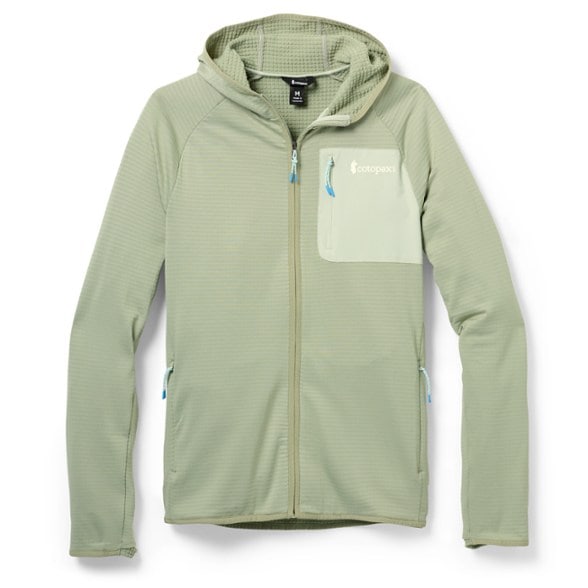 Front view of the Eco-Friendly Otero Men's Full-Zip Fleece Hoodie in a natural setting