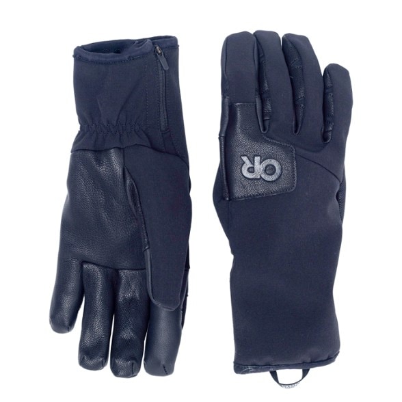 Stormtracker Sensor women's gloves showcasing water-resistant leather palms, suitable for outdoor use.