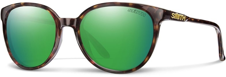 Front angle of Smith Cheetah ChromaPop cat-eye polarized sunglasses showing bold browline detail