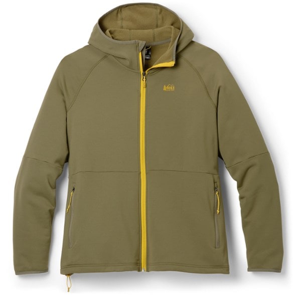 Front view of the women's hiking jacket showcasing its stretchable fabric.