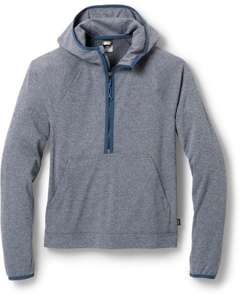 EcoTrail Women's Midlayer Hoodie displayed outdoors, ideal for hiking adventures.