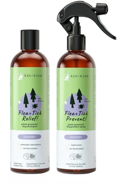 NatureGuard flea and tick shampoo bottle with natural ingredients.