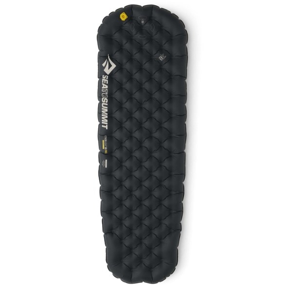 Close-up of Sea to Summit Ether Light XR Pro sleeping pad showing weld strength and insulation layers.