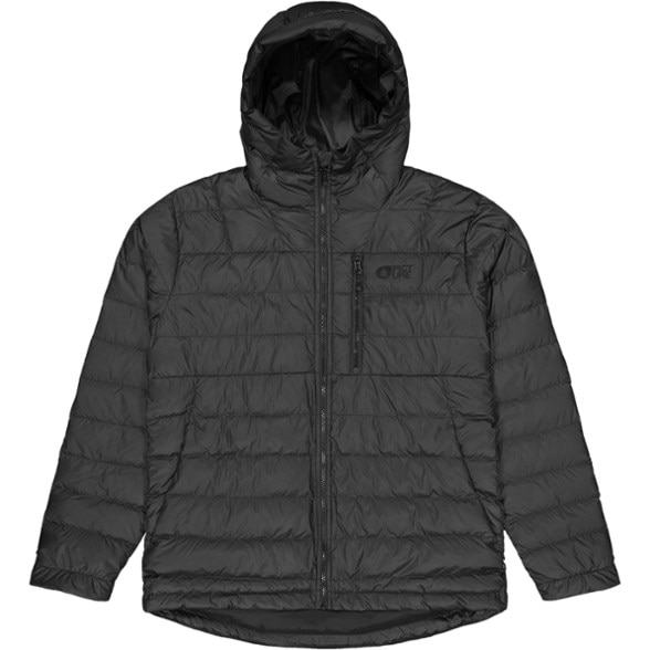 Men's lightweight down jacket with hood, designed for packability and warmth.