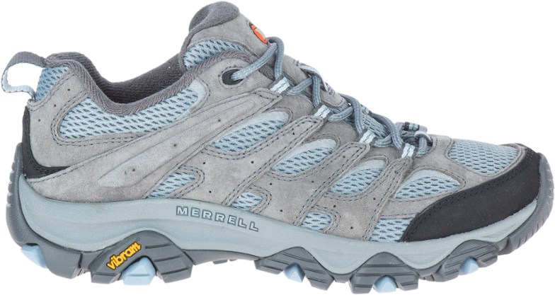 Side view of Merrell Moab 3 TrailFlex women's hiking shoes showing Vibram sole and mesh upper