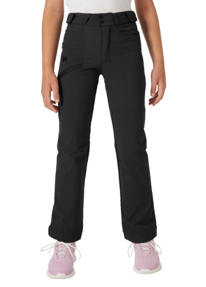 Front view of Loen Kids' Lightweight Soft-Shell Hiking Pants, showcasing the double-weave fabric.