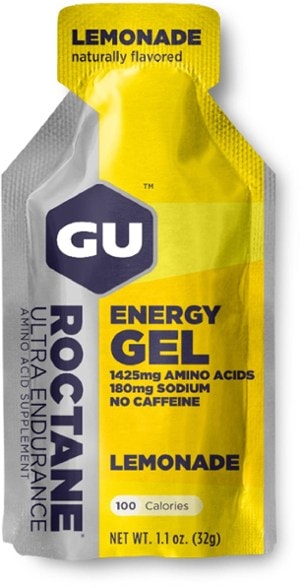 Roctane Ultra Endurance Energy Gel in Blueberry Pomegranate flavor, showcasing the packaging and texture.