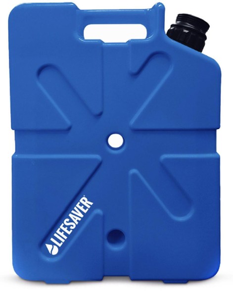 Front view of the camping water purifier in rugged outdoor setting