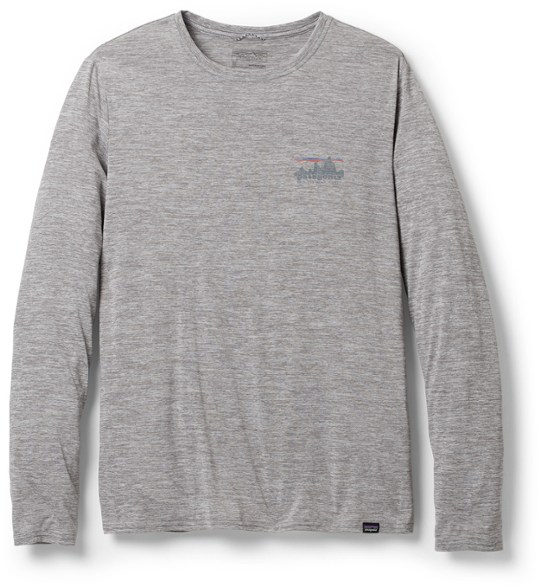 Patagonia Capilene Cool Daily Long-Sleeve Shirt in action on a hiking trail.