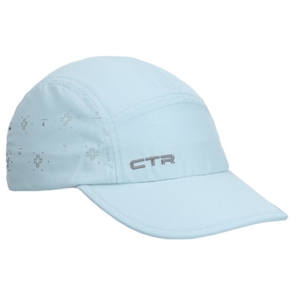 Front view of TrailBloom AirTech Cap for women, showing floral print underbrim and vented side panels