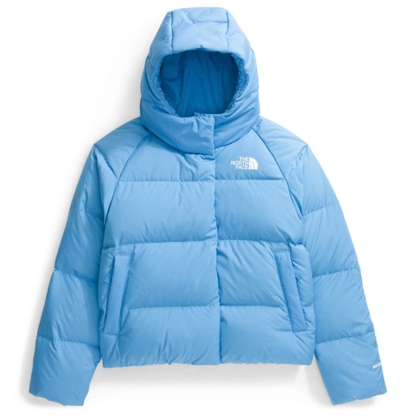Cozy North Down Hooded Jacket for Girls in a winter setting, showcasing its warm insulation and stylish design.