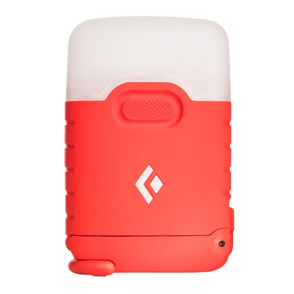 Black Diamond LED lantern on a picnic table, providing ambient light