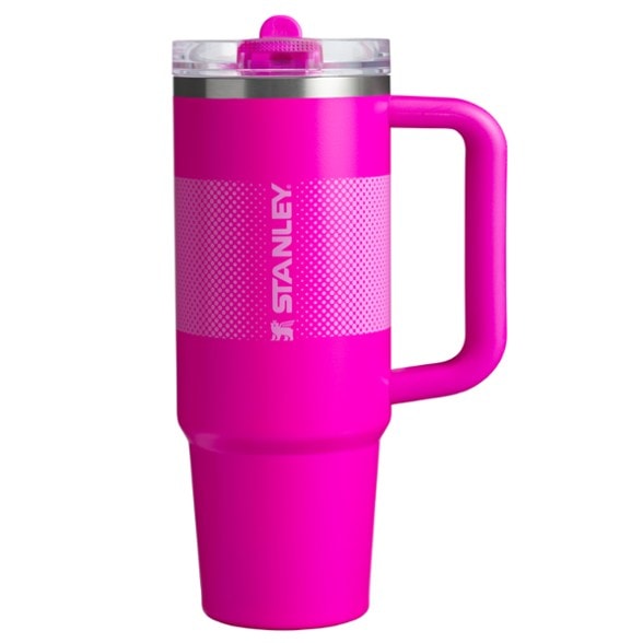 Top view of Stanley Quencher showing flip straw lid closed