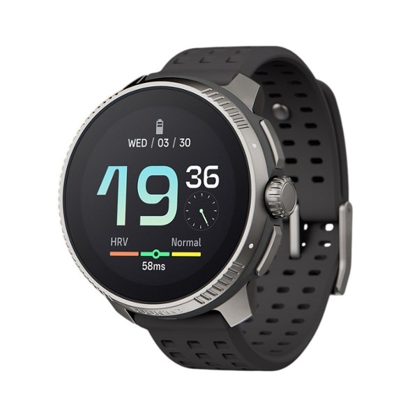 Suunto Race Titanium GPS watch on a runner's wrist during training
