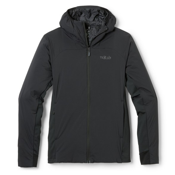 Rab Alpine Flex jacket showcasing its breathable fleece side panels and insulation technology.