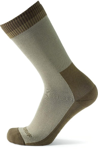 Close-up of heavy cushioning waterproof socks showcasing the texture and fit.