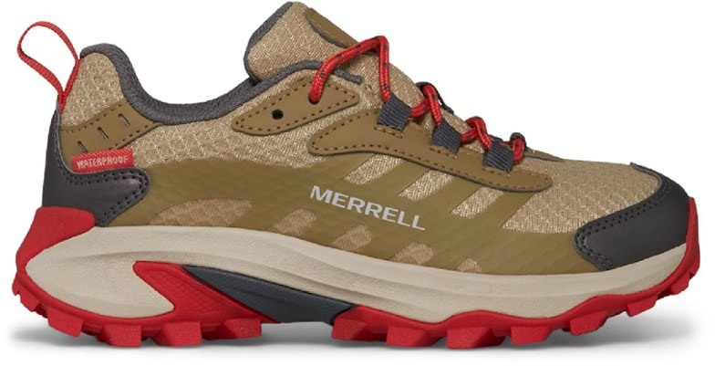Side view of TrailBlaze Jr. kids hiking shoes showing breathable material and lace-up design