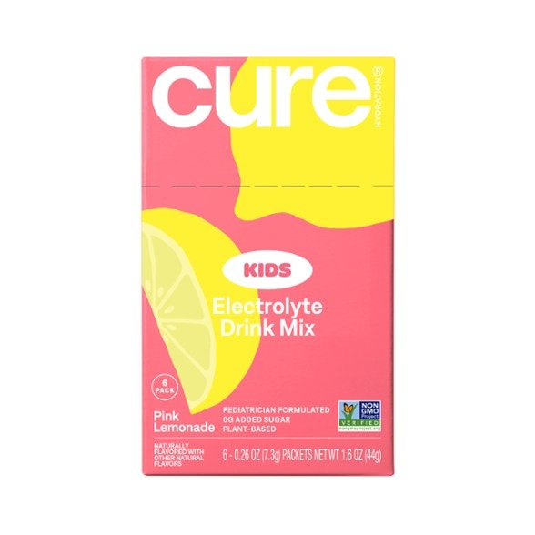 Hydration electrolyte mix for kids in a vibrant package, perfect for active children.