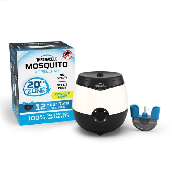 GlowGuard rechargeable mosquito repeller with soft glow light on a patio