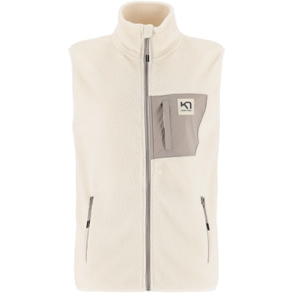 Kari Traa Women's Fleece Vest close-up of pockets and zipper details.