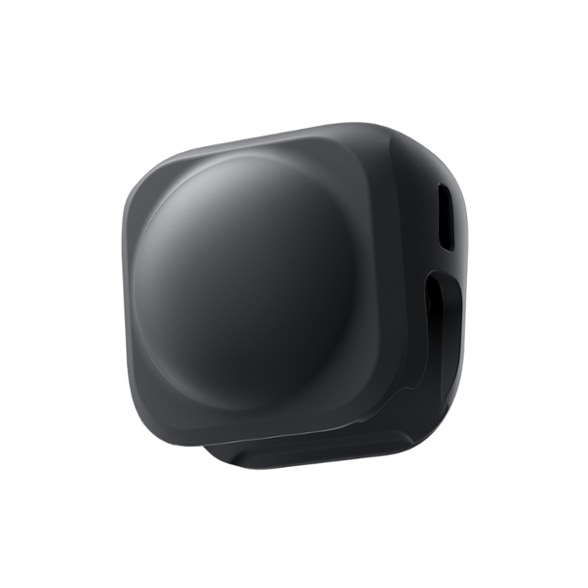 Close-up view of the Insta360 X4/X5 lens cap in use, showcasing its fit over the lens.