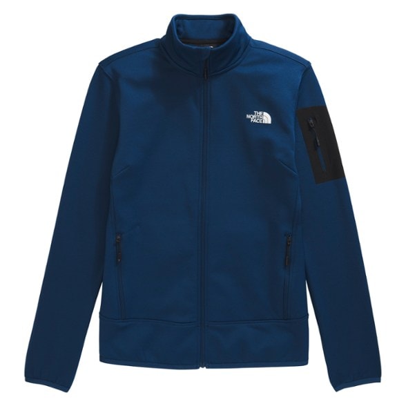 Close-up of the eco-friendly fleece jacket showcasing the soft fabric and stitching details.