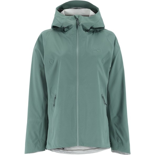 Front view of the Kari Traa Voss Women's Packable Raincoat showcasing its sleek design.