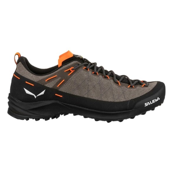 Side profile of canvas hiking shoes showing breathable recycled upper for warm-weather treks