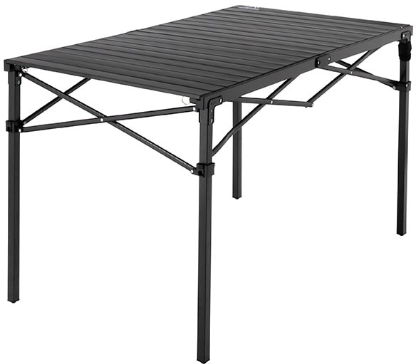 Mountain Summit Gear roll-top table set up for campsite meals.