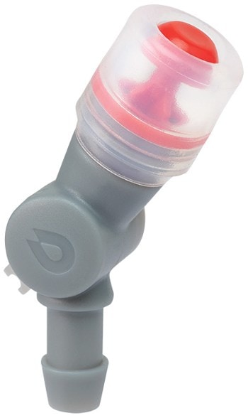 Close-up view of the Osprey hydration bite valve during use.