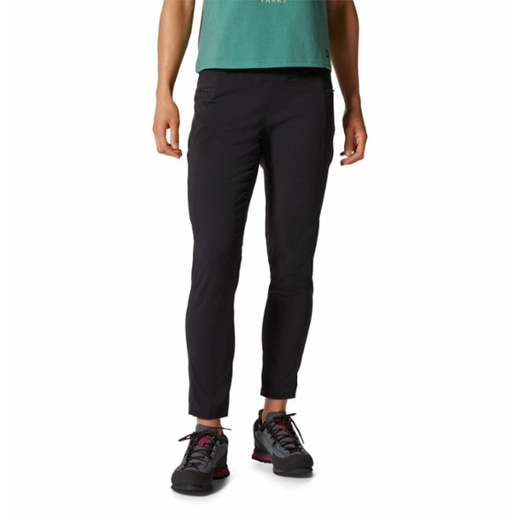 Front view of women's Dynama High-Rise pants, ideal for outdoor activities.