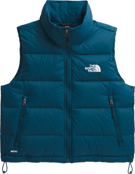 Urban A-Line Insulated Down Vest for Women, front view showcasing the stand collar and zipper.