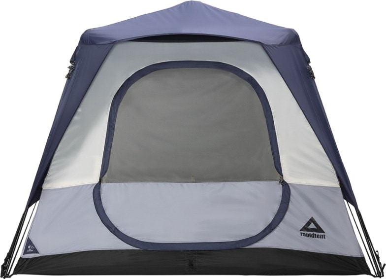 QuickPitch 4-Person Tent setup in the forest, showcasing ample space and easy assembly.