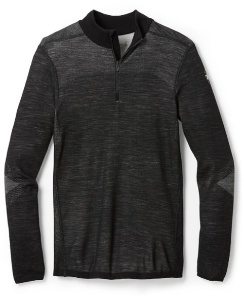 Men wearing the Intraknit Merino Wool Base Layer Quarter-Zip Top during a hike.