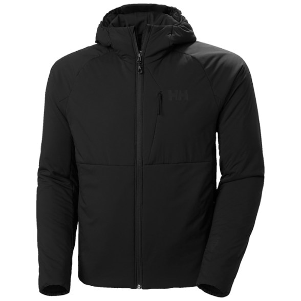 Odin Stretch Insulator Jacket in use on a hiking trail, showcasing its flexibility and breathability.